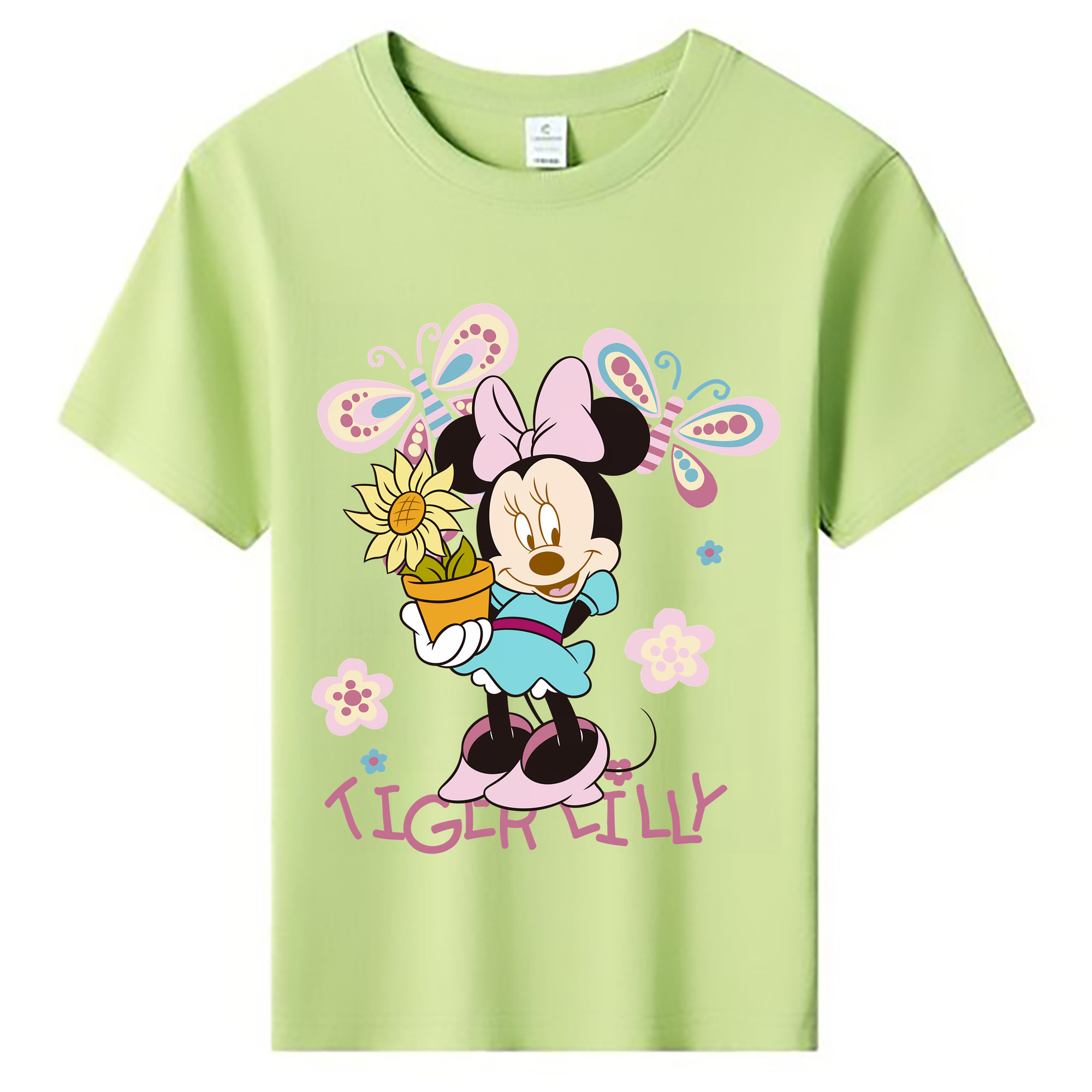 （画像用） ミッキーマウス Mickey Mouse 綿100％キッズTシャツ（フロントプリント）